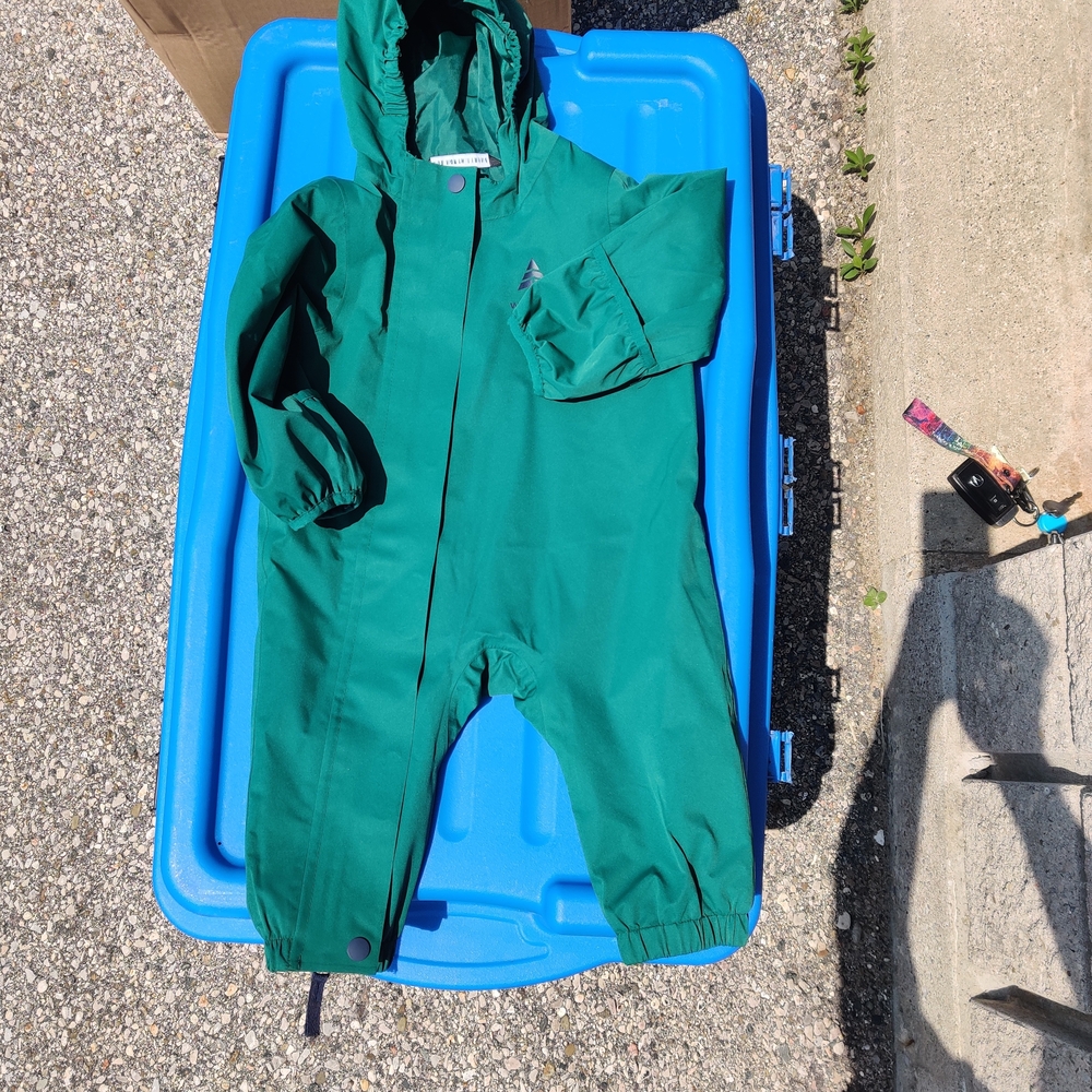 Baby's teal waterproof lined snowsuit - Picture 2 of 14